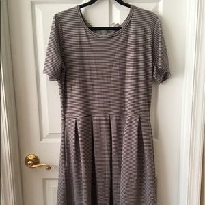 Gray with Black Striped Lularoe Amelia